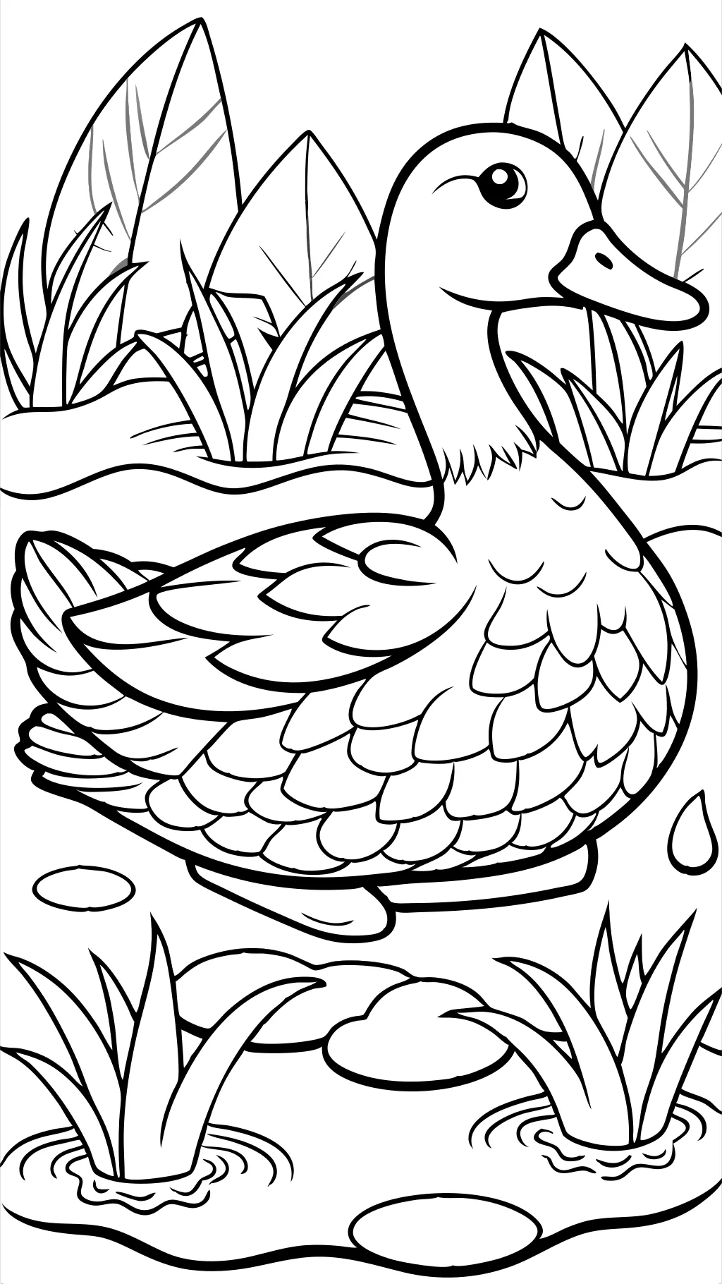 realistic duck coloring pages